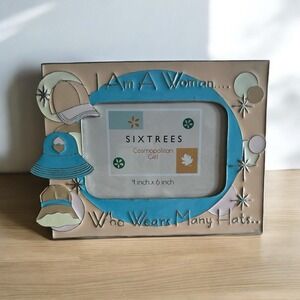 Sixtrees A Woman Who Wears Many‎ Hats Cute Metal Enamel Picture Frame 4X6 Mom